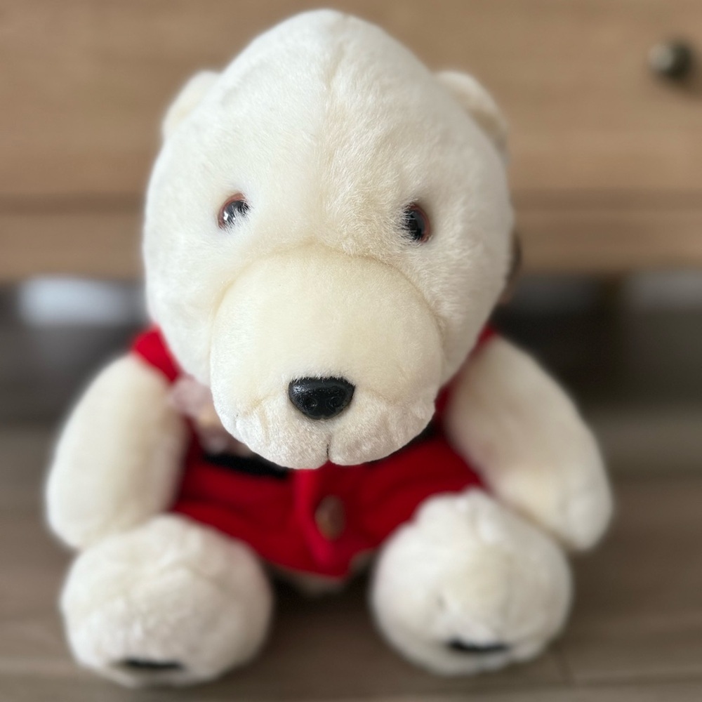 Coca Cola Plush White Bear with Red Vest